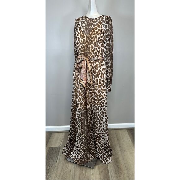 NWT Zimmermann Leopard Print Long-Sleeve Maxi-Dress SIZE 3 / US 10 $1050 - Picture 8 of 15